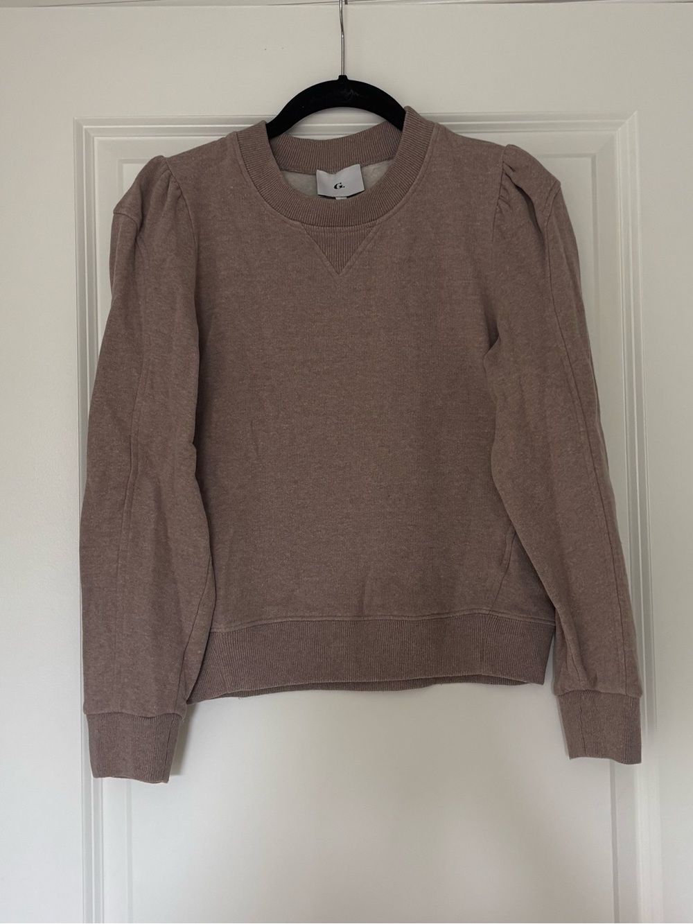 Goop Puff-Sleeve Lavender Crewneck Sweatshirt - great condition